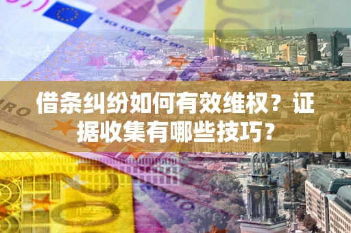 济南借条纠纷如何有效维权？证据收集有哪些技巧？